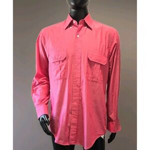 Vintage Burberrys of London‎ Men's Shirt M – Coral Red, 100% Cotton, Made in USA